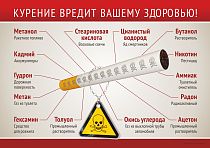 Плакат о вреде курения (А2) (594х420; Пластик ПВХ 4 мм, ПЭТ, алюминиевый профиль)